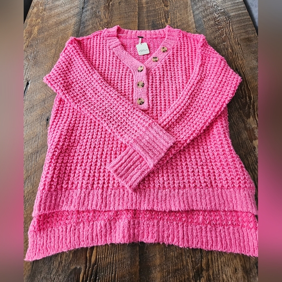 FREE PEOPLE Sweater Pink Size Small - Picture 2 of 6